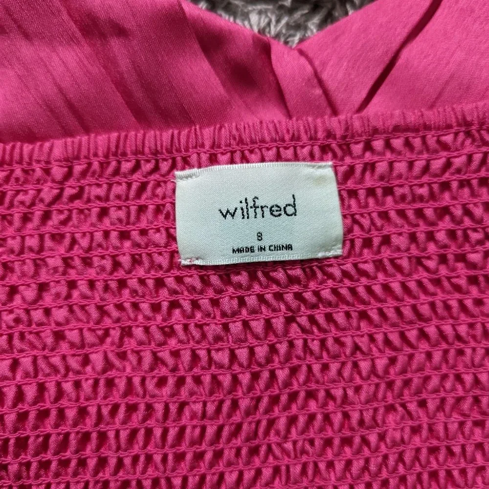 Aritzia Wilfred Rhapsody Blouse Crop Top Size 8 in Electron Fuchsia - Picture 5 of 11